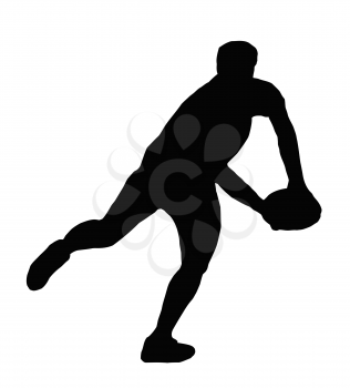 Sport Silhouette - Rugby Player Making Swinging Running Pass