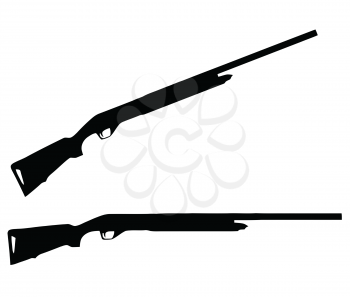 Isolated Firearm - Shotgun – black on white silhouette
