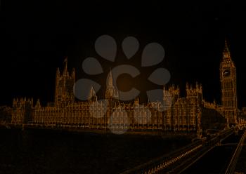Royalty Free Clipart Image of a Drawing of Westminster Abbey