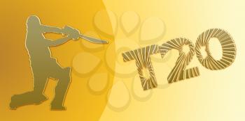 Golden T20 Cricket Banner on Golden Background