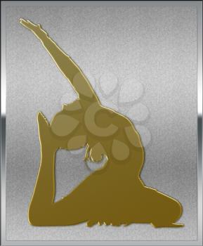 Gold on Silver Gymnastics Sport Emblem or Medal