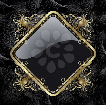 Royalty Free Clipart Image of a Spider Frame on Black