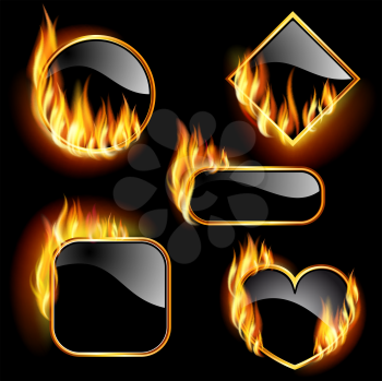 Royalty Free Clipart Image of Four Fiery Flames