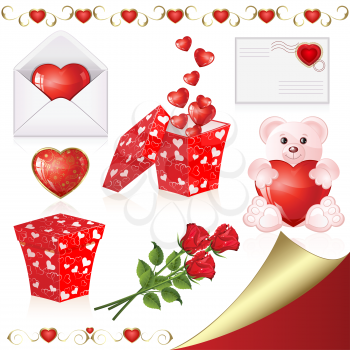 Royalty Free Clipart Image of Romantic Elements