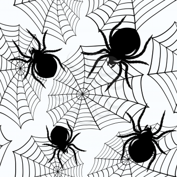Royalty Free Clipart Image of a Spider and Web Background