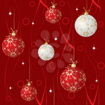 Royalty Free Clipart Image of a Christmas Ball Background