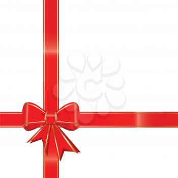 Royalty Free Clipart Image of a Red Bow on White