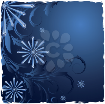 Royalty Free Clipart Image of a Background With Snowflakes
