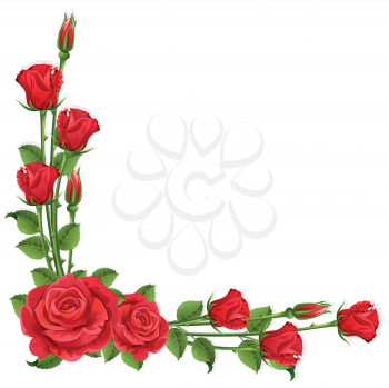 Royalty Free Clipart Image of a Rose Frame on White