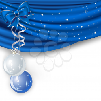 Royalty Free Clipart Image of a Blue and White Christmas Background