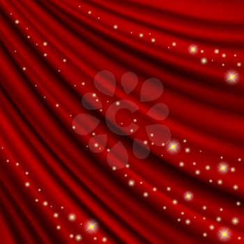 Theater  red curtain. Clipping Mask. Mesh.