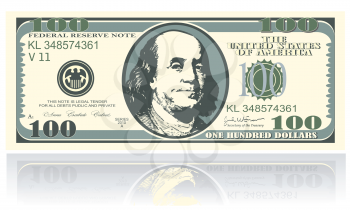 a note is one hundred dollars vector illustration
