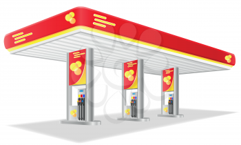 Royalty Free Clipart Image of a Gas Station
