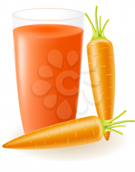 Royalty Free Clipart Image of Carrots and Juice
