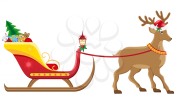 Royalty Free Clipart Image of a Christmas Sleigh