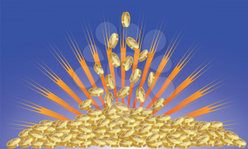 Royalty Free Clipart Image of a Pile of Gold Coins