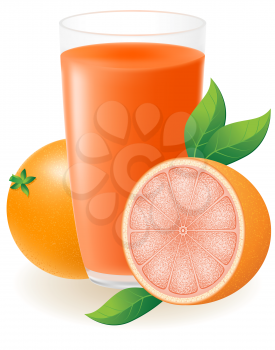 Royalty Free Clipart Image of Grapefruits and Juice
