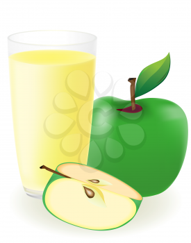 Royalty Free Clipart Image of Apples and Juice