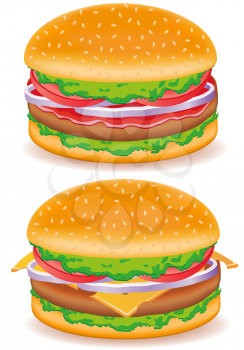 Royalty Free Clipart Image of Burgers