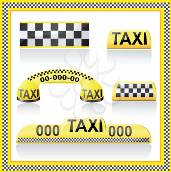 Royalty Free Clipart Image of Taxi Icons