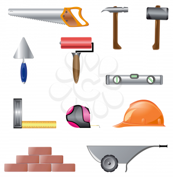 Royalty Free Clipart Image of a Carpenter Instruments