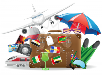 Royalty Free Clipart Image of Travel Elements