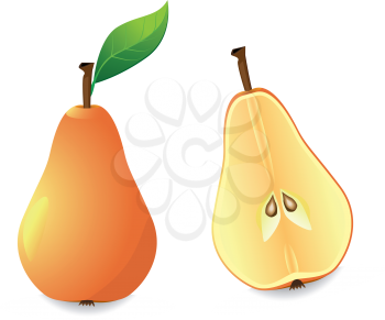 Royalty Free Clipart Image of a Yellow Pear