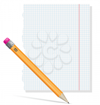 Royalty Free Clipart Image of a Pencil and Paper