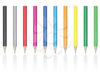 Royalty Free Clipart Image of Colourful Pencils