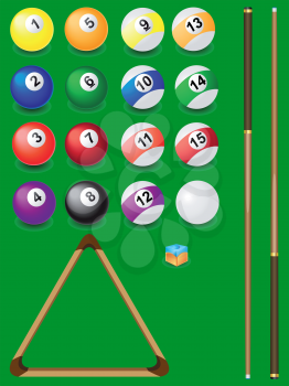 Royalty Free Clipart Image of a Set for Billiards