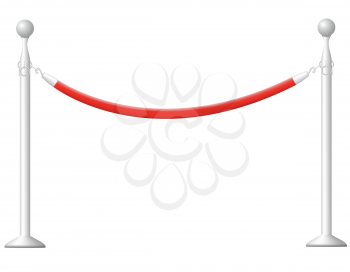 Royalty Free Clipart Image of a Red Rope Barrier