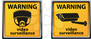 Royalty Free Clipart Image of a Warning Sign Set