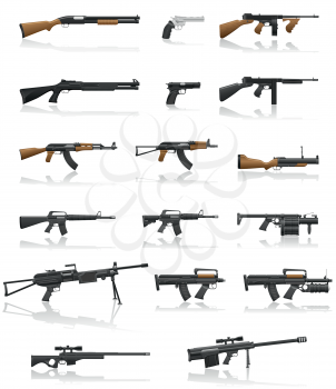 Royalty Free Clipart Image of a Gun Collection