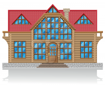 Royalty Free Clipart Image of a Wooden House