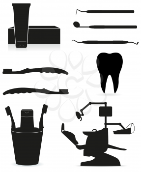Royalty Free Clipart Image of a Dental Silhouette Sets