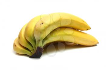 ripe yellow banana isolated on white background