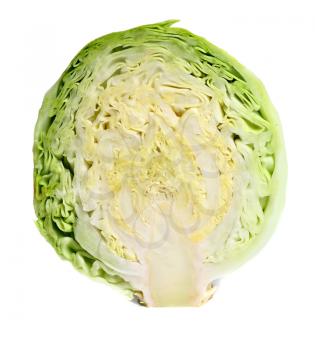 cabbage is in a cut isolated on white background