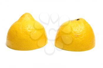 ripe yellow lemon isolated on white background
