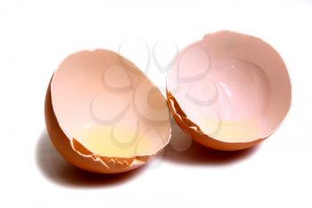 shell of egg isolated on white background