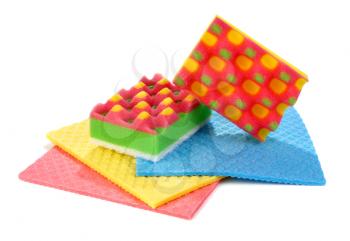 sponges for washing and taking away on a kitchen