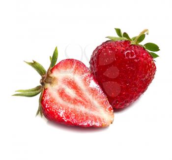 strawberry slice isolated on white background