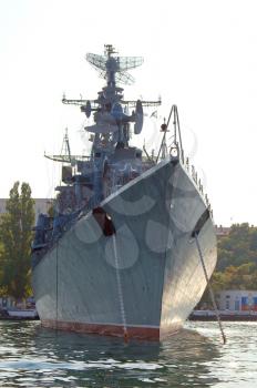 military warship battleship on sea