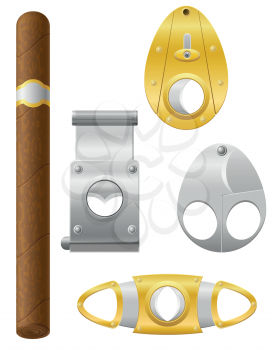 cigar and cutter vector illustration isolated on white background