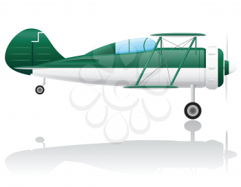 old retro airplane vector illustration isolated on white background