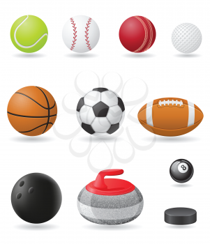 set icons sport balls vector illustration isolated on white background