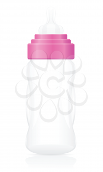 baby bottle pink vector illustration isolated on white background