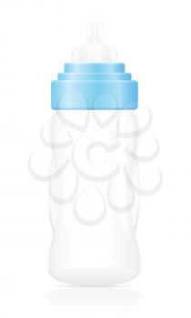 baby bottle blue vector illustration isolated on white background