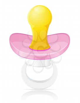 babys pacifier pink vector illustration isolated on white background