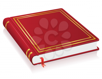 red book with bookmark vector illustration isolated on white background