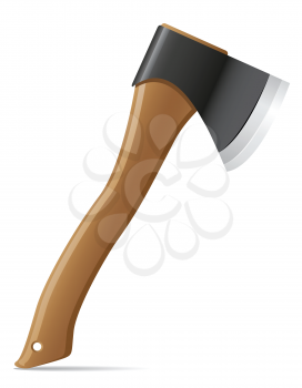 tool axe with wooden handle vector illustration isolated on white background